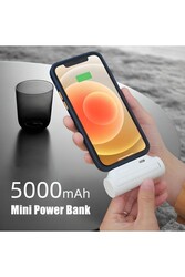 NewPower - Mini Güç Bankası 5000mah Harici Pil Kablosuz Powerbank iPhone Lightning Uyumlu Taşınabilir Şarj Cihazı